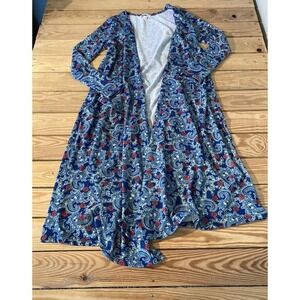 LulaRoe Paisley Sarah Cardigan Size Small Women’s Blue Open Front